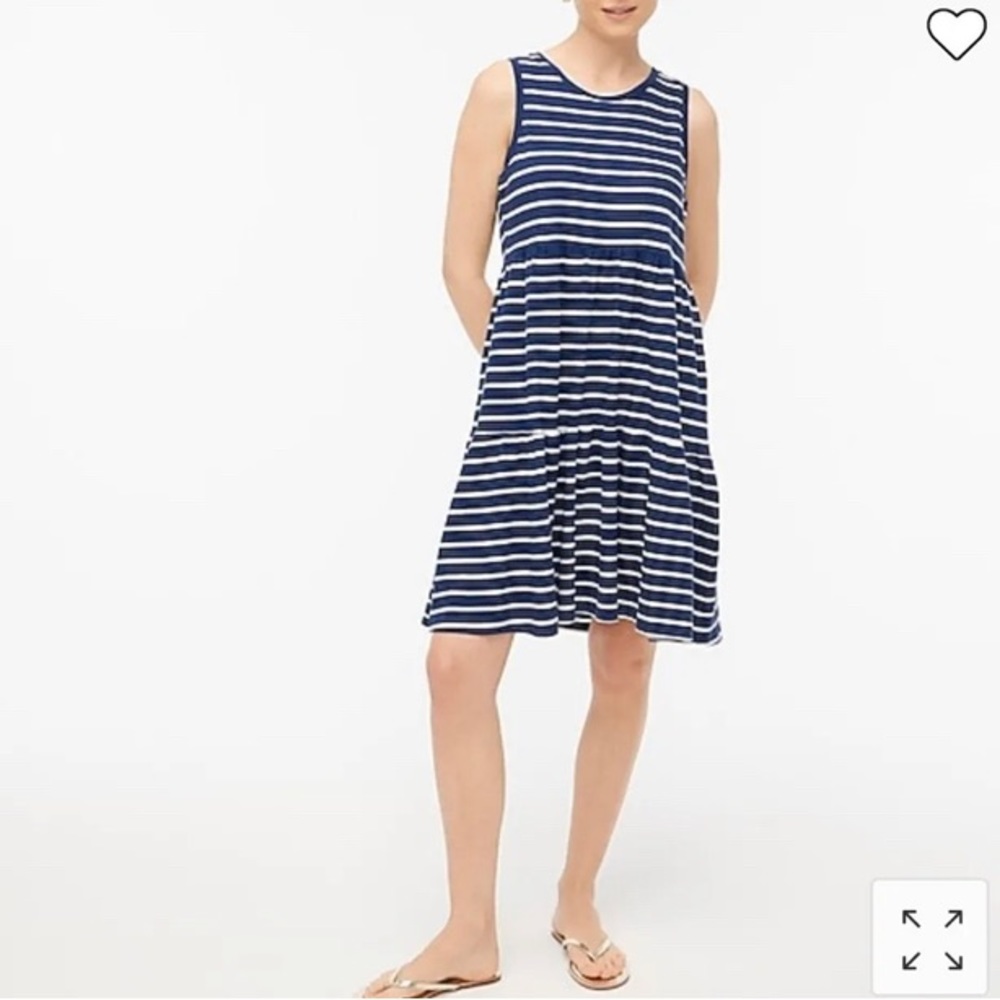 NWT J Crew navy striped knit sundress